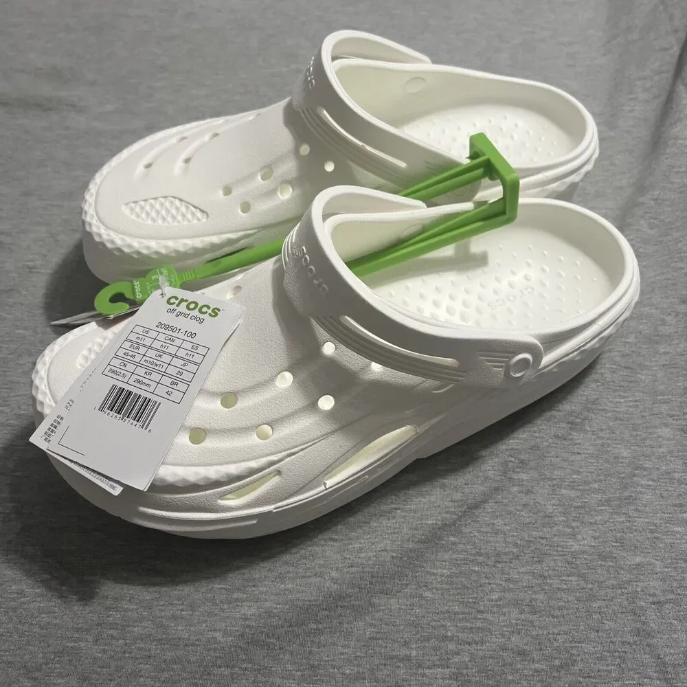 NWT Crocs Off Grid Clog - White Mens 11 Streetwear Comfort Shoes